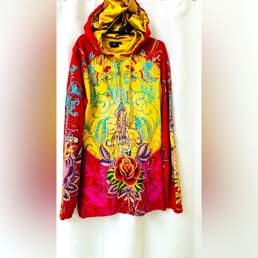 Christian Audigier Rhinestone hoodie